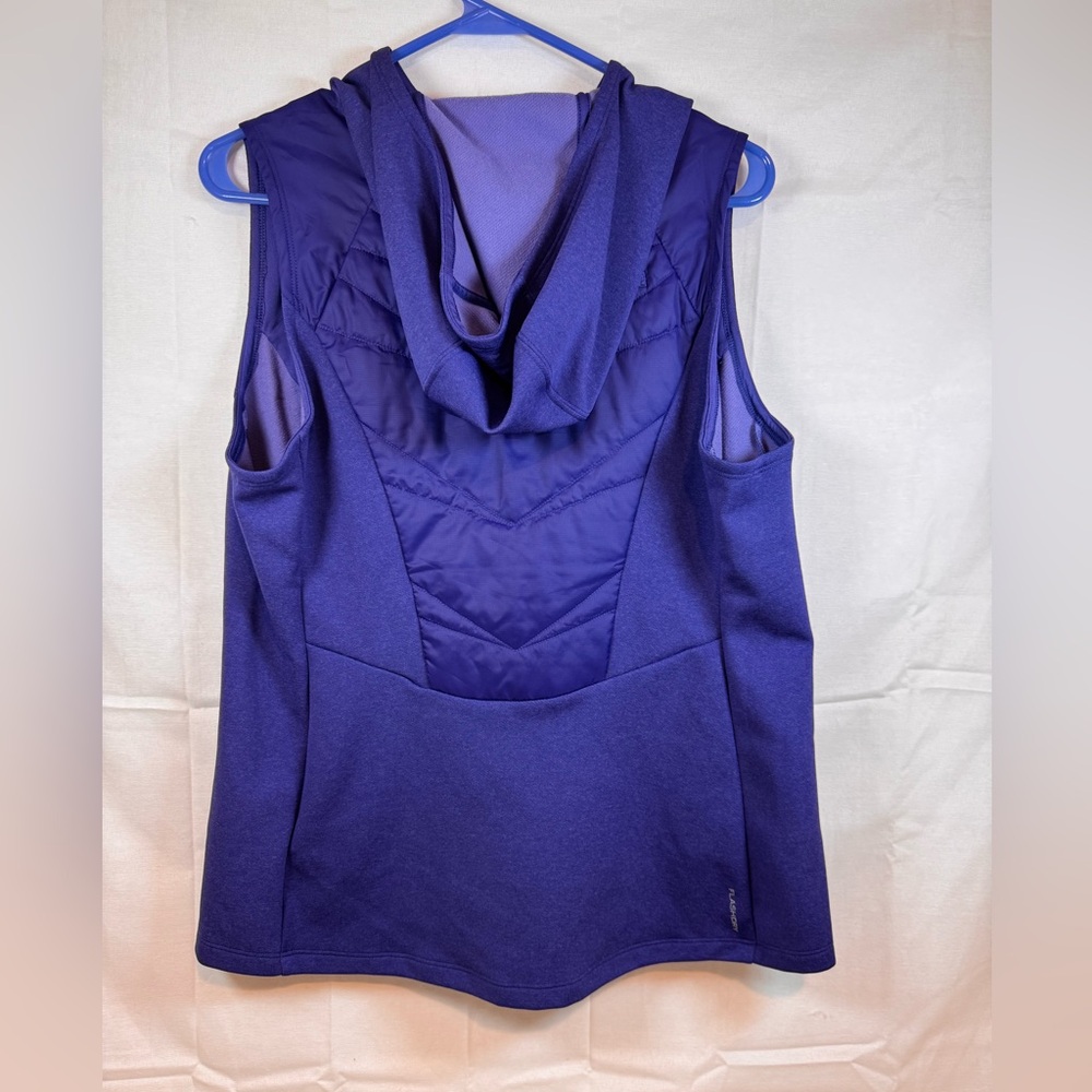 North Face Zip Hoodie Sonic Vest Blue Woman's sz L slim fit flash dry - Picture 7 of 12